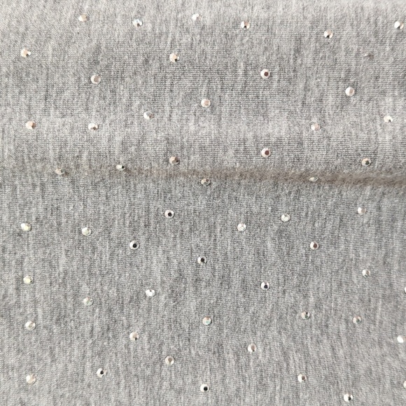 Belldini Women's Gray 3/4 Sleeve Tunic w/Raw Sheer Hem Size 2X Stud Front - Picture 2 of 8